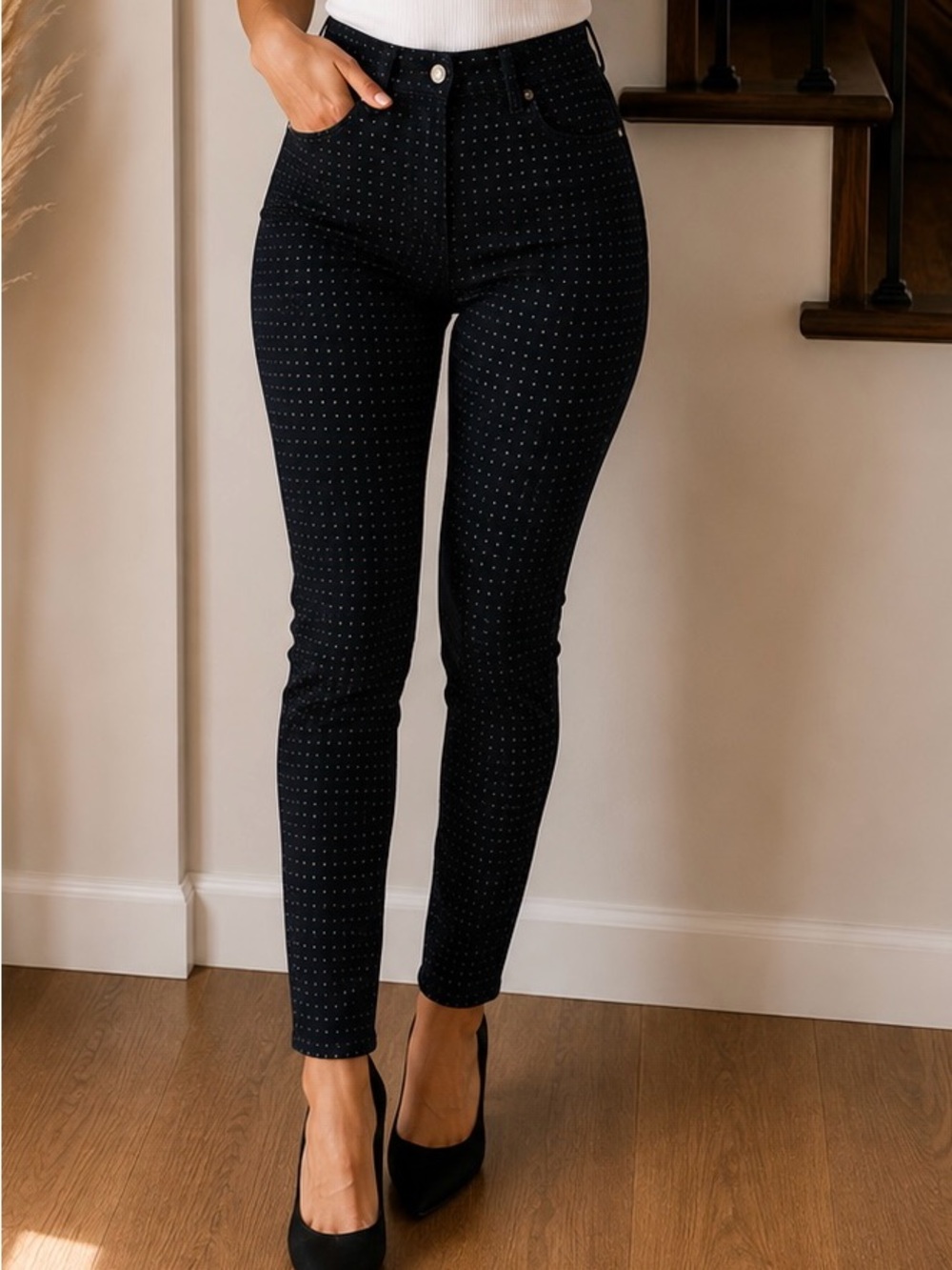 Sacred Virtue SV Brandie Jeggings Stretch Gold Stars Jeans